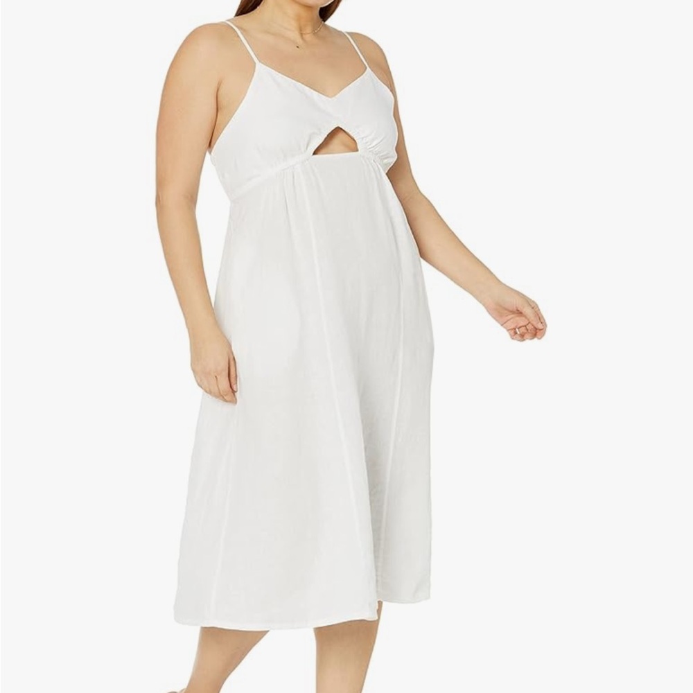 100% Linen Midi Dress with pockets